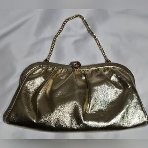 Vintage Metallic Gold Clutch